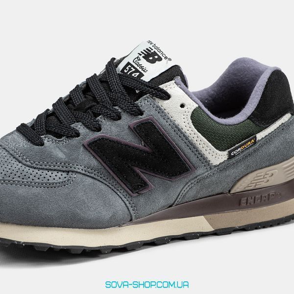 Чоловічі кросівки New Balance 574 Cordura Grey Black Green фото