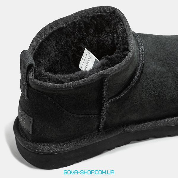 Жіночі та чоловічі зимові ботинки UGG Classic Ultra Mini Black Premium фото