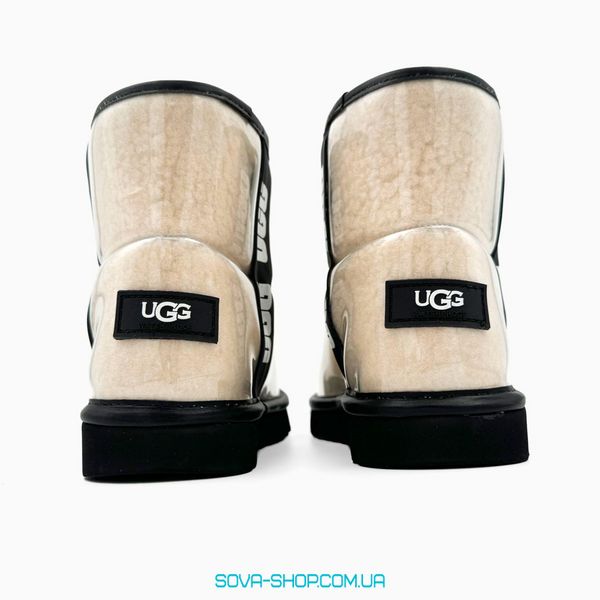 Жіночі зимові ботинки UGG Classic Clear Mini Natural/Black PREMIUM фото