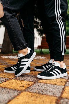 Жіночі та чоловічі кросівки Adidas Gazelle Black/White Uni фото