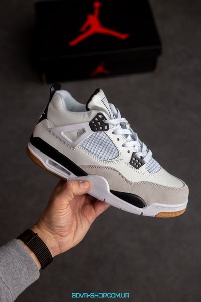 Мужские кроссовки Nike Air Jordan Retro 4 White/Black/Gum фото