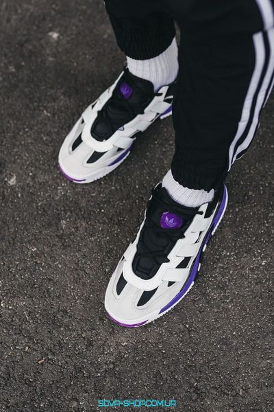 Унисекс кроссовки Adidas Niteball White Black Violet фото