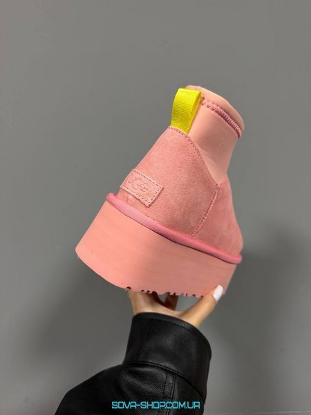 Жіночі зимові ботинки UGG Classic Mini Dipper Pink PREMIUM фото