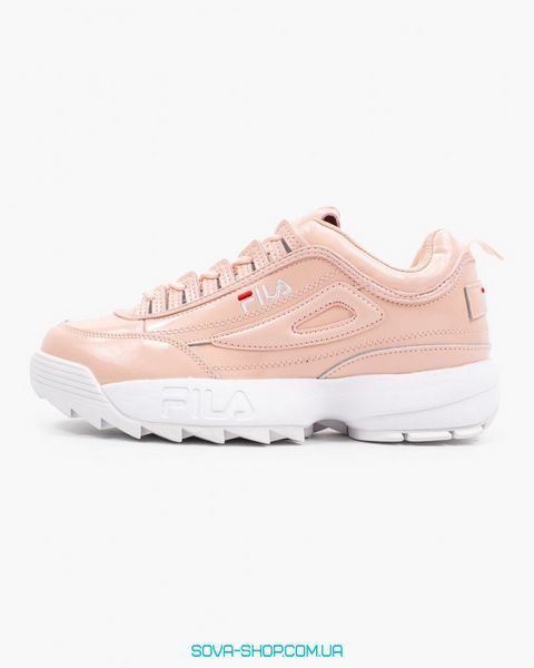 Жіночі кросівки Disruptor II Pink \ White Fila лакированная шкіра фото