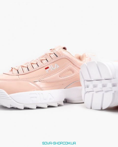 Жіночі кросівки Disruptor II Pink \ White Fila лакированная шкіра фото
