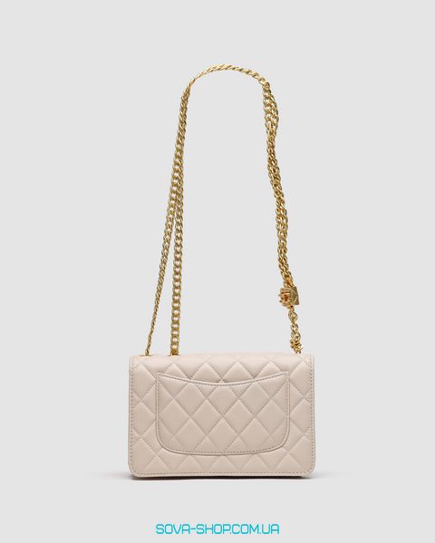 Женская сумка Chanel Calfskin Quilted Perfect Fit Wallet On Chain Beige/Gold Premium фото