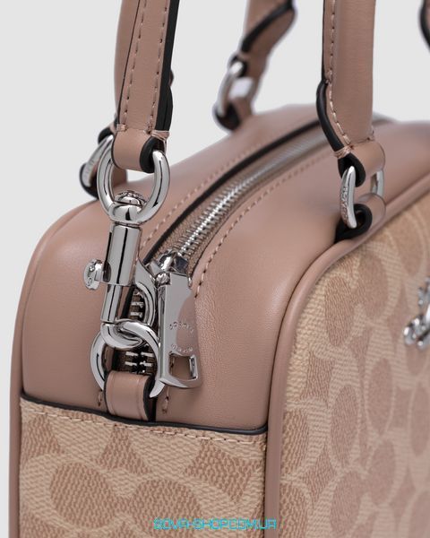Жіноча сумка Coach Satchel Crossbody In Signature Beige Premium фото