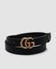 Ремінь Gucci Leather Belt With Double G Gold Buckle Premium re-128215 фото 4