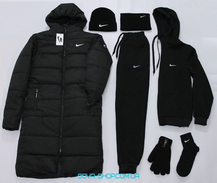 ❄️Мужской набор Nike: 6 в 1 ☃️Парка + Спортивный костюм + шапка + бафф + перчатки + носки фото