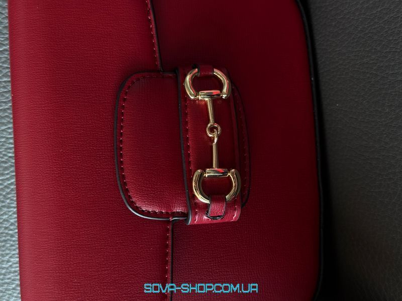 Жіноча сумка Gucci Horsebit 1955 Mini Bag Red Soft Premium фото