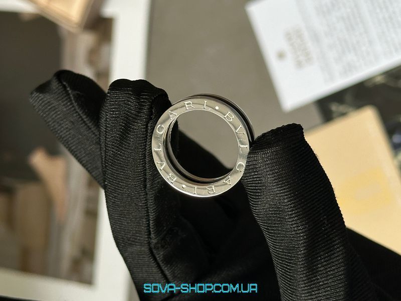 Каблучка Bvlgari B.zero1 Two-Band Ring 18K Rose Gold/Black Ceramic Premium фото