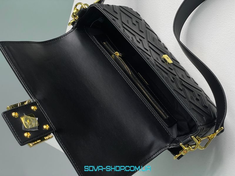 Женская сумка Fendi Baguette Black Leather Bag Premium фото
