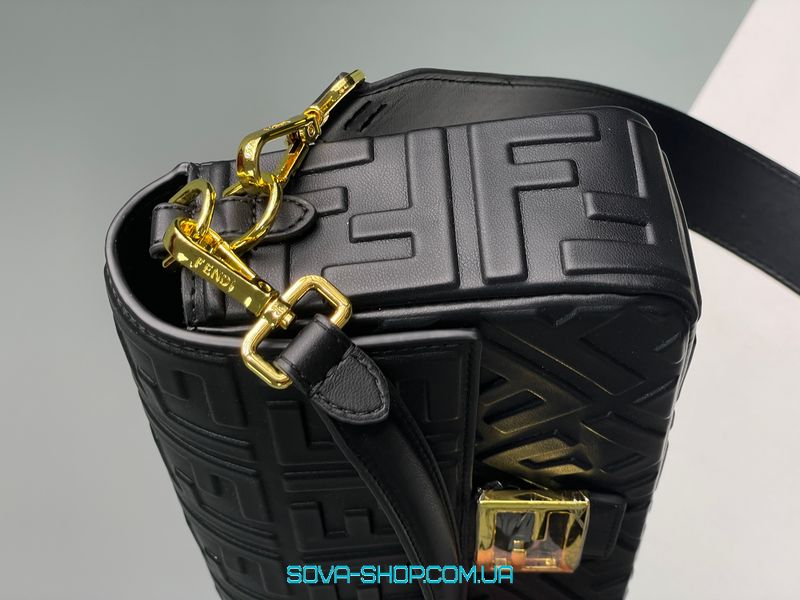 Жіноча сумка Fendi Baguette Black Leather Bag Premium фото