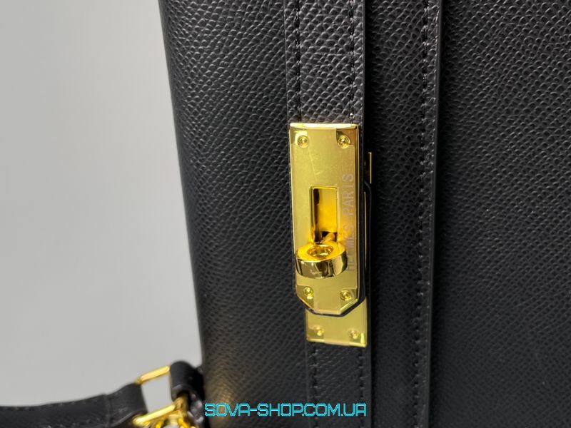 Женская сумка Hermes Kelly 25 Black/Gold Premium фото