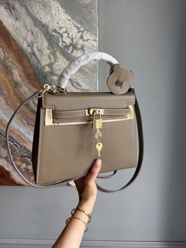 Жіноча сумка Hermes Kelly Sellier Epsom Taupe with Gold Hardware Premium фото