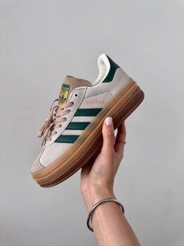 Жіночі кросівки Adidas Gazelle Bold Shoes Platform Cream Green Premium фото