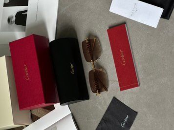 Сонцезахисні окуляри Cartier Clash Brown/Gold CT0545S 001 L 58/17/140 Premium фото