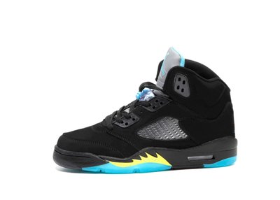 Мужские баскетбольные кроссовки Nike Air Jordan Retro 5 Black Blue Yellow фото