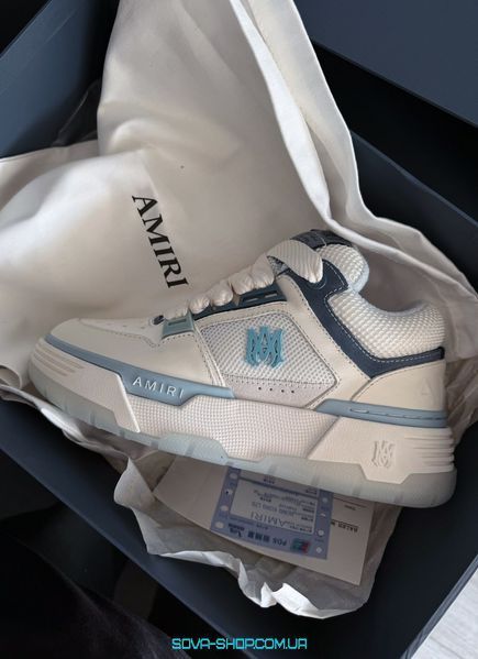 Чоловічі та жіночі кросівки Amiri MA-1 White Blue фото