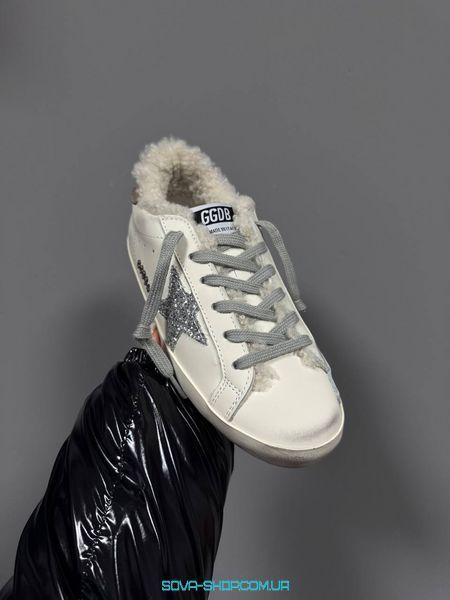 Жіночі зимові кросівки GG SUPERSTAR WHITE / SILVER / BEIGE FUR Premium фото