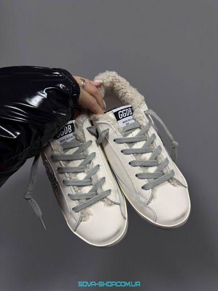 Жіночі зимові кросівки GG SUPERSTAR WHITE / SILVER / BEIGE FUR Premium фото