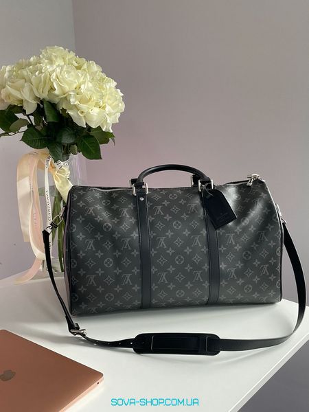 Унисекс сумка Louis Vuitton Keepall 50 Eclipse Grey Premium фото