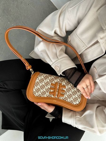 Жіноча сумка JW PEI Joy Shoulder Bag Dark Brown Logo фото