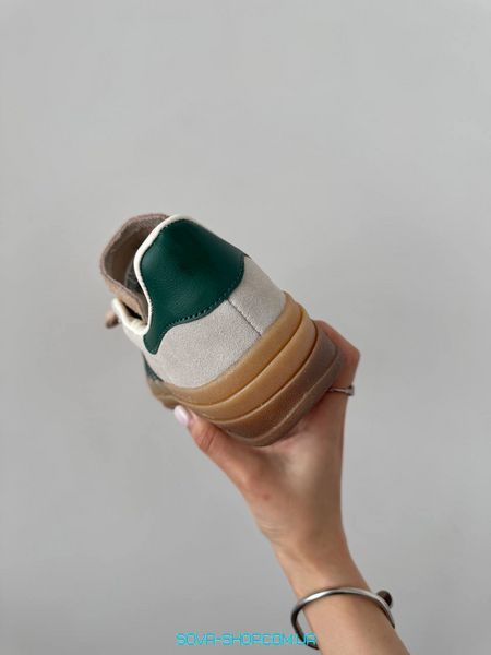 Жіночі кросівки Adidas Gazelle Bold Shoes Platform Cream Green Premium фото