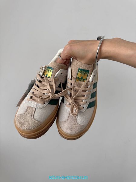 Жіночі кросівки Adidas Gazelle Bold Shoes Platform Cream Green Premium фото