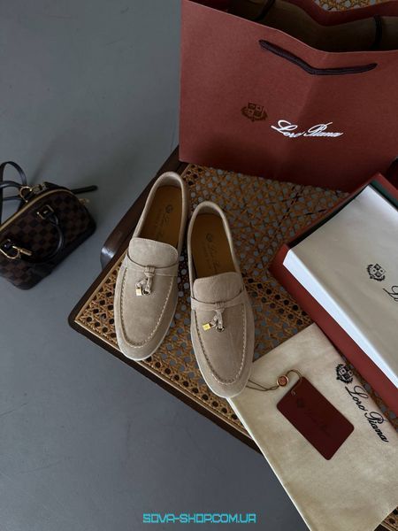 Жіночі лофери Loro Piana Loafers Beige Premium фото
