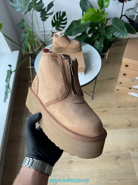 Женские зимние ботинки UGG Neumel Platform Zip Slipper Chestnut Premium фото