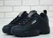 Чоловічі та жіночі кросівки Disruptor II Leather &laquo;Black/Black&raquo; Men Fila 1426m00 фото 3