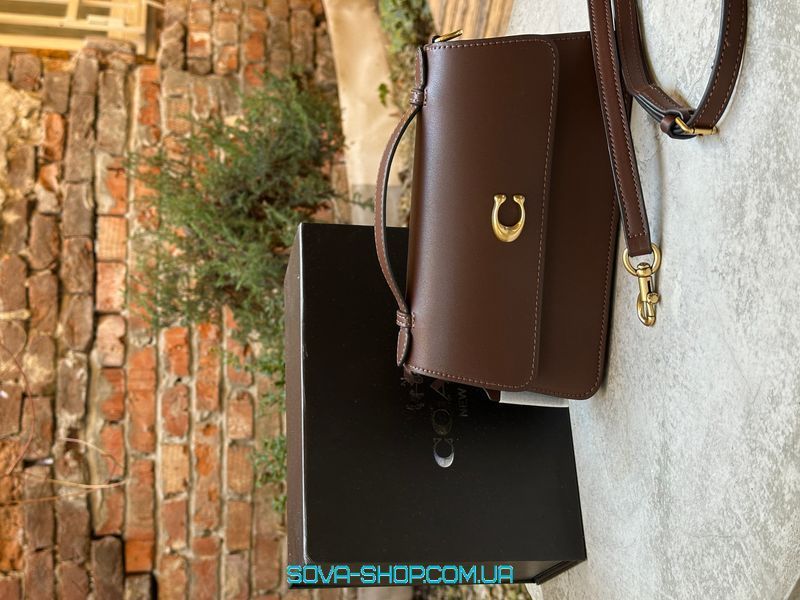 Жіноча сумка Coach Juno Crossbody Leather Maple Brown Premium фото