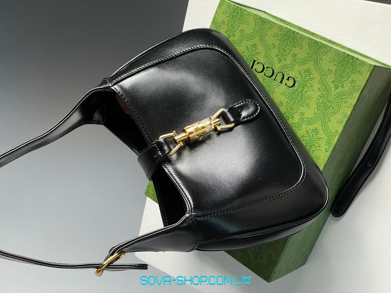 Жіноча сумка Gucci Jackie 1961 Medium Hobo Bag In Black Leather Premium фото