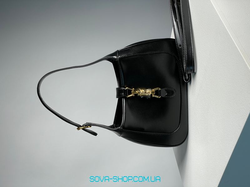 Жіноча сумка Gucci Jackie 1961 Medium Hobo Bag In Black Leather Premium фото