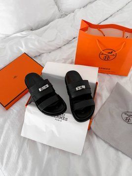 Жіночі шльопанці Hermes Jackson Sandal Black Premium фото
