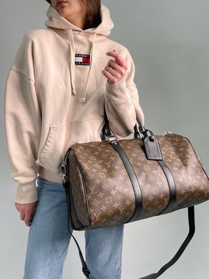 Унисекс сумка Louis Vuitton Keepall Bandouliere 45 Brown Canvas Premium фото