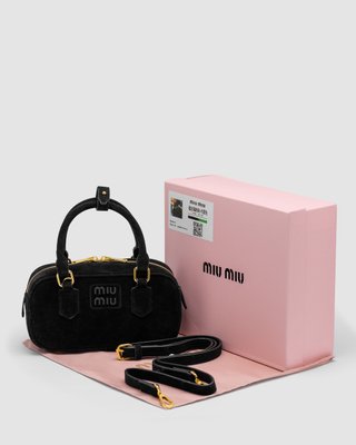 Жіноча сумка Miu Miu Arcadie Suede Bag Black Premium фото