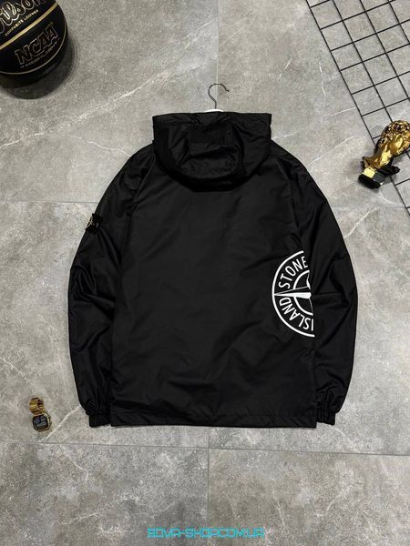 Premium ветровка двусторонняя Stone Island Black фото