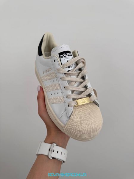 Жіночі кросівки Adidas Superstar 2W White Beige Logo фото