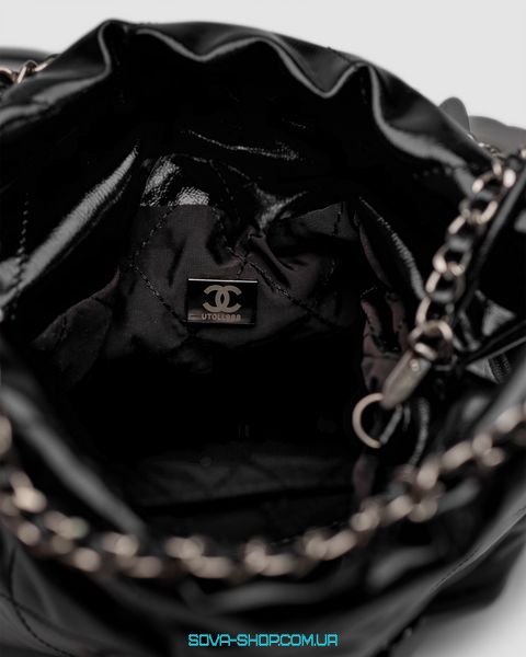 Жіноча сумка Chanel Black Quilted Calfskin Mini 22 Bag Silver Hardware Premium фото