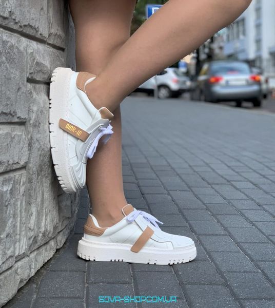 Жіночі кросівки 2021 Christian Dior ID White Beige Flips фото