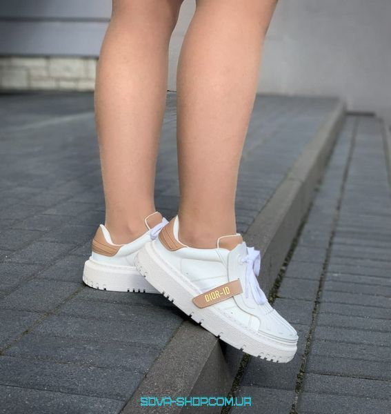 Жіночі кросівки 2021 Christian Dior ID White Beige Flips фото