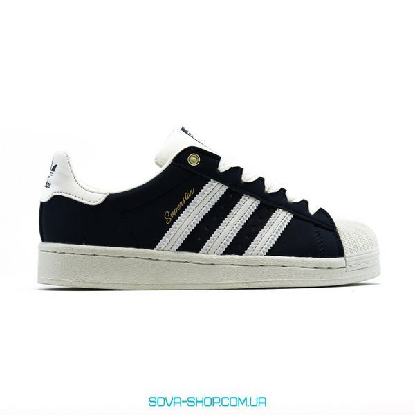 Женские кроссовки Adidas Superstar 50/50 Black/Navy Blue фото