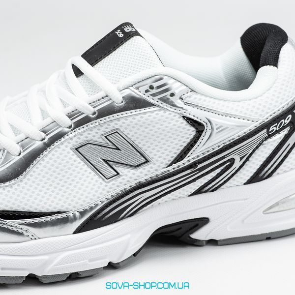Чоловічі та жіночі кросівки New Balance 509 White Silver Black фото