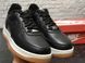 Зимові чоловічі кросівки Black White Gum шкіра "З ХУТРОМ" Nike Air Force 1 re-3966 фото 1