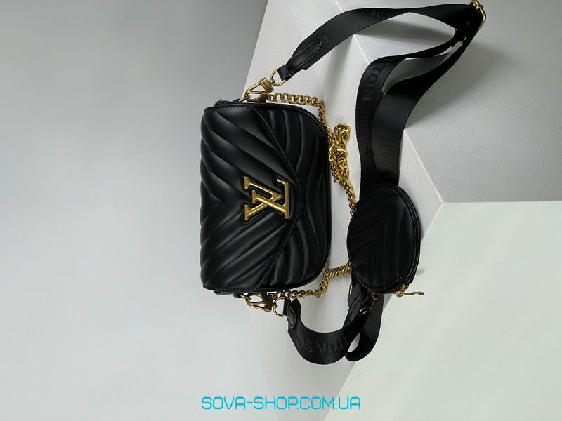Женская сумка Louis Vuitton New Wave Multi Pochette Bag Black/Gold Premium фото