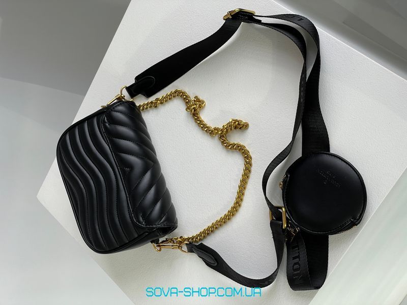 Женская сумка Louis Vuitton New Wave Multi Pochette Bag Black/Gold Premium фото