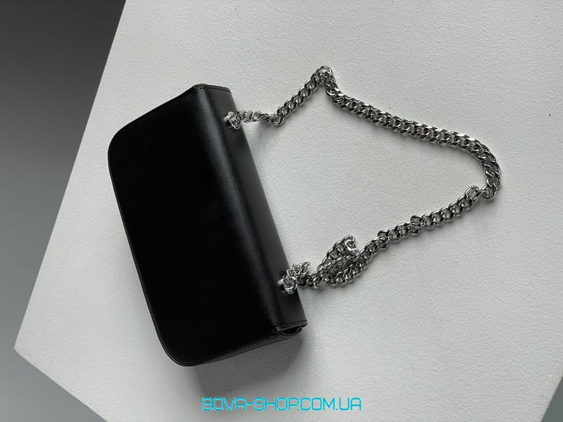 Женская сумка Celine Chain Shoulder Bag Claude In Shiny Calfskin Black/Silver Premium фото