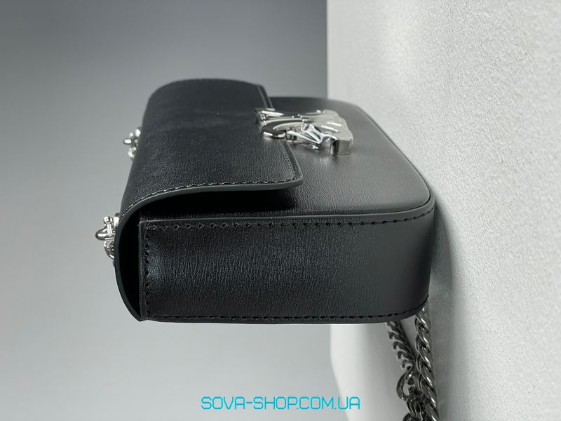 Жіноча сумка Celine Chain Shoulder Bag Claude In Shiny Calfskin Black/Silver Premium фото